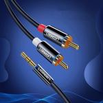 Cablu audio UGREEN AV116 10591, tata jack 3.5 mm la 2x tata RCA, 5m, Negru 5 - lerato.ro