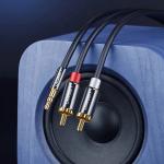 Cablu audio UGREEN AV116 10591, tata jack 3.5 mm la 2x tata RCA, 5m, Negru 3 - lerato.ro