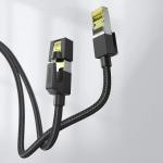 Cablu retea UGREEN NW150 Ethernet Braid, Cat. 7, mufat 2xRJ45, lungime 10m, 10Gbps, Negru 4 - lerato.ro
