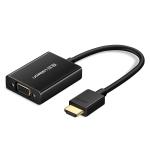 Cablu video UGREEN MM102, HDMI tata - VGA mama, 1080p, 60Hz, 1m, Negru 2 - lerato.ro
