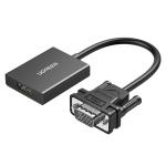 Cablu video UGREEN CM513, VGA tata - HDMI mama, 1080p, 60Hz, 15cm, Negru 2 - lerato.ro