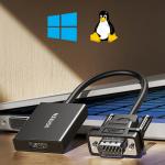 Cablu video UGREEN CM513, VGA tata - HDMI mama, 1080p, 60Hz, 15cm, Negru 13 - lerato.ro