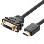 Cablu video UGREEN 20136, HDMI tata - DVI mama, 1080p, 22cm, Negru 2 - lerato.ro
