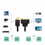 Cablu video UGREEN 20136, HDMI tata - DVI mama, 1080p, 22cm, Negru 7 - lerato.ro