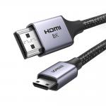 Cablu video UGREEN HD163, Mini HDMI tata - HDMI tata, 8K, 60Hz, 2m, Gri 2 - lerato.ro