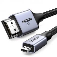 Cabluri de date si incarcare, Cablu video UGREEN HD164, Micro HDMI tata - HDMI tata, 8K, 60Hz, 1m, Gri, lerato.ro