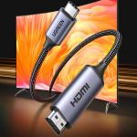 Cablu video UGREEN CM565, HDMI tata - USB-C tata, 8K, 60Hz, 1.5m, Gri 9 - lerato.ro