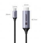 Cablu video UGREEN CM565, HDMI tata - USB-C tata, 8K, 60Hz, 1.5m, Gri 3 - lerato.ro