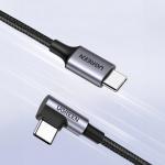 Cablu pentru incarcare si transfer de date UGREEN US255, 2x USB-C, 60W, 50cm, Gri 5 - lerato.ro