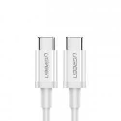 Cablu pentru incarcare si transfer de date UGREEN US264, 2x USB-C, 3A, 1m, Alb