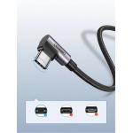 Cablu pentru incarcare si transfer de date UGREEN US284, USB/USB-C, 3A, 1m, Gri 5 - lerato.ro