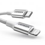 Cablu pentru incarcare si transfer de date UGREEN US304, USB-C/Lightning, 3A, 1m, Argintiu 10 - lerato.ro