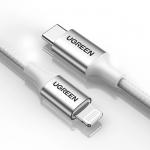 Cablu pentru incarcare si transfer de date UGREEN US304, USB-C/Lightning, 3A, 1m, Argintiu 9 - lerato.ro
