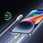 Cablu pentru incarcare si transfer de date UGREEN US304, USB-C/Lightning, 3A, 1m, Argintiu 8 - lerato.ro