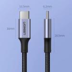 Cablu pentru incarcare si transfer de date UGREEN US316, 2x USB-C, 100W, 5A, 3m, Gri 5 - lerato.ro