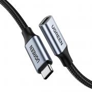 Cablu extender pentru incarcare si transfer de date UGREEN US372, USB-C tata la USB-C mama, 100W, 5A, 10Gbps, 1m, Gri