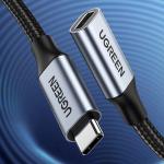 Cablu extender pentru incarcare si transfer de date UGREEN US372, USB-C tata la USB-C mama, 100W, 5A, 10Gbps, 50cm, Gri 4 - lerato.ro
