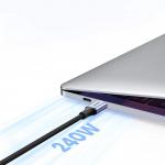 Cablu pentru incarcare si transfer de date UGREEN US535, 2x USB-C, 240W, 5A, 1m, Gri 7 - lerato.ro