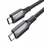 Cablu pentru incarcare si transfer de date UGREEN US555, 2x USB-C, 100W, 5A, 3m, Gri 2 - lerato.ro