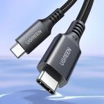Cablu pentru incarcare si transfer de date UGREEN US555, 2x USB-C, 100W, 5A, 3m, Gri 3 - lerato.ro