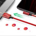 Cablu pentru incarcare si transfer de date UGREEN US299, USB/Lightning, 2.4A, 1m, Rosu 21 - lerato.ro