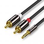 Cablu audio UGREEN, 1x tata jack 3.5 mm la 2x tata RCA, 3m, Negru 2 - lerato.ro