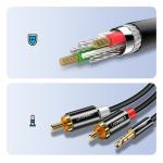 Cablu audio UGREEN, 1x tata jack 3.5 mm la 2x tata RCA, 3m, Negru 14 - lerato.ro