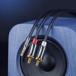Cablu audio UGREEN, 1x tata jack 3.5 mm la 2x tata RCA, 3m, Negru 15 - lerato.ro