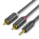 Cablu audio UGREEN, 1x tata jack 3.5 mm la 2x tata RCA, 3m, Negru 12 - lerato.ro