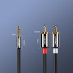 Cablu audio UGREEN, 1x tata jack 3.5 mm la 2x tata RCA, 3m, Negru 11 - lerato.ro