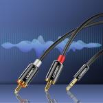 Cablu audio UGREEN, 1x tata jack 3.5 mm la 2x tata RCA, 3m, Negru 7 - lerato.ro