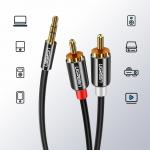 Cablu audio UGREEN, 1x tata jack 3.5 mm la 2x tata RCA, 3m, Negru 6 - lerato.ro