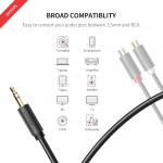 Cablu audio UGREEN AV109, tata mini jack 3.5 mm la 2x mama RCA, 1m, Negru 5 - lerato.ro