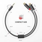 Cablu audio UGREEN AV109, tata mini jack 3.5 mm la 2x mama RCA, 1m, Negru 8 - lerato.ro