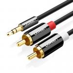 Cablu audio UGREEN AV116, tata jack 3.5 mm la 2x tata RCA, 3m, Negru 2 - lerato.ro