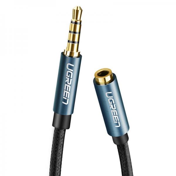 Cablu pentru extindere UGREEN AV118 AUX, tata mini jack 3.5 mm la mama mini jack 3.5 mm, 2m, Albastru 1 - lerato.ro