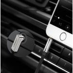 Cablu audio UGREEN AV119, 1x tata jack 3.5 mm la 1x tata jack 3.5 mm, unghi 90 grade, 0.5m, Negru/Argintiu 4 - lerato.ro