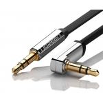 Cablu audio UGREEN AV119, 1x tata jack 3.5 mm la 1x tata jack 3.5 mm, unghi 90 grade, 0.5m, Negru/Argintiu 7 - lerato.ro