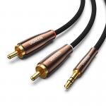 Cablu audio UGREEN AV170, tata jack 3.5 mm la 2x tata RCA, 1m, Negru 2 - lerato.ro