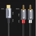 Cablu audio UGREEN CM451, USB-C tata la 2x RCA tata, 1.5m, Negru 10 - lerato.ro