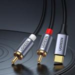 Cablu audio UGREEN CM451, USB-C tata la 2x RCA tata, 1.5m, Negru 5 - lerato.ro