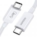 Cablu pentru incarcare si transfer de date UGREEN US506, 2x USB Type-C, 40Gbps, 80cm, Alb 3 - lerato.ro