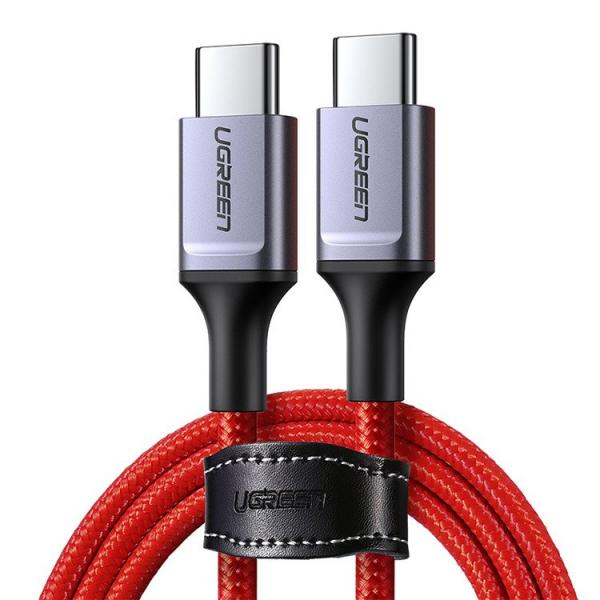 Cablu pentru incarcare si transfer de date UGREEN US294, 2x USB Type-C, 45W, 3A, 1m, Rosu 1 - lerato.ro