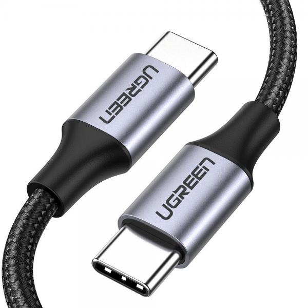 Cablu pentru incarcare si transfer de date UGREEN US261, 2x USB Type-C, Quick Charge 4.0, 60W, 3A, 1m, Negru 1 - lerato.ro