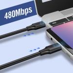 Cablu pentru incarcare si transfer de date UGREEN US286, 2x USB Type-C, Power Delivery 60W, 3A, 480 Mbps, 3m, Negru 3 - lerato.ro
