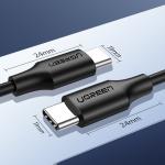 Cablu pentru incarcare si transfer de date UGREEN US286, 2x USB Type-C, Power Delivery 60W, 3A, 480 Mbps, 3m, Negru 6 - lerato.ro