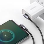 Cablu pentru incarcare si transfer de date UGREEN Elbow US323, 2x USB Type-C, Quick Charge, Power Delivery, 3A, 1m, Gri 5 - lerato.ro