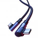 Cablu pentru incarcare si transfer de date UGREEN Elbow US335, 2x USB Type-C, Quick Charge, Power Delivery 100W, 5A, 1.5m, Negru