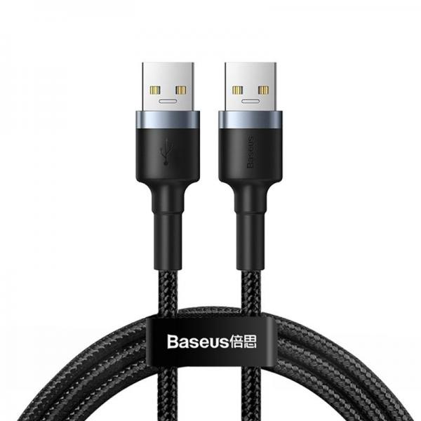 Cablu pentru incarcare si transfer de date Baseus Cafule, 2x USB 3.0, 2A, 5 Gbs, 1m, Negru/Gri