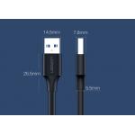 Cablu pentru transfer de date UGREEN US128, USB 2.0 la USB 2.0, Nickel, 480 Mbps, 0.5m, Negru 6 - lerato.ro